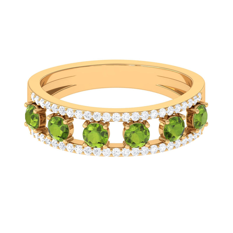 Peridot Anniversary Ring with Diamond