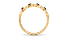 Certified Real Baguette Garnet Half Eternity Band with Diamond