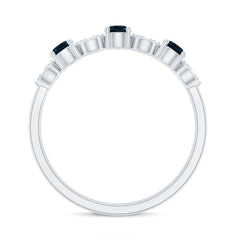 Natural London Blue Topaz Eternity Band Ring with Diamond