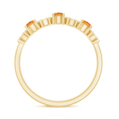 Natural Citrine Diamond Half Eternity Ring