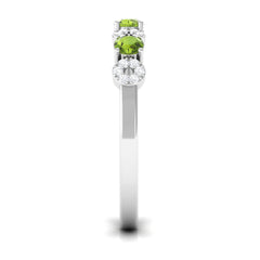 Peridot and Diamond Semi Eternity Ring