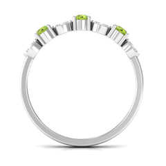 Peridot and Diamond Semi Eternity Ring