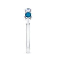 Pear Shape London Blue Topaz Eternity Band with Baguette Diamonds