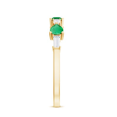 Certified Natural Emerald Diamond Half Eternity Anniversary Ring in East West Style