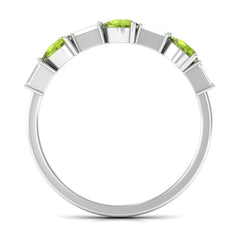 Peridot and Moissanite East West Half Eternity Ring