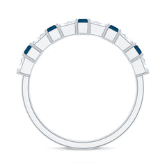 London Blue Topaz and Diamond Baguette Eternity Band Ring