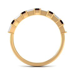 Genuine Baguette Garnet Diamond Half Eternity Ring