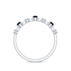 London Blue Topaz Wedding Eternity Band with Diamond