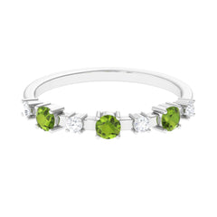 Half Eternity Ring with Peridot and Diamond
