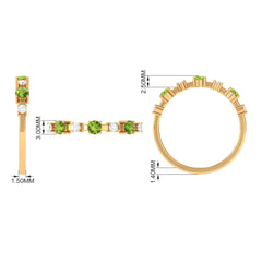 Half Eternity Ring with Peridot and Diamond