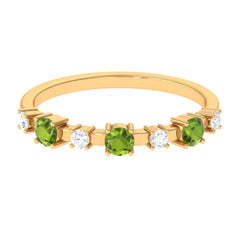 Half Eternity Ring with Peridot and Diamond