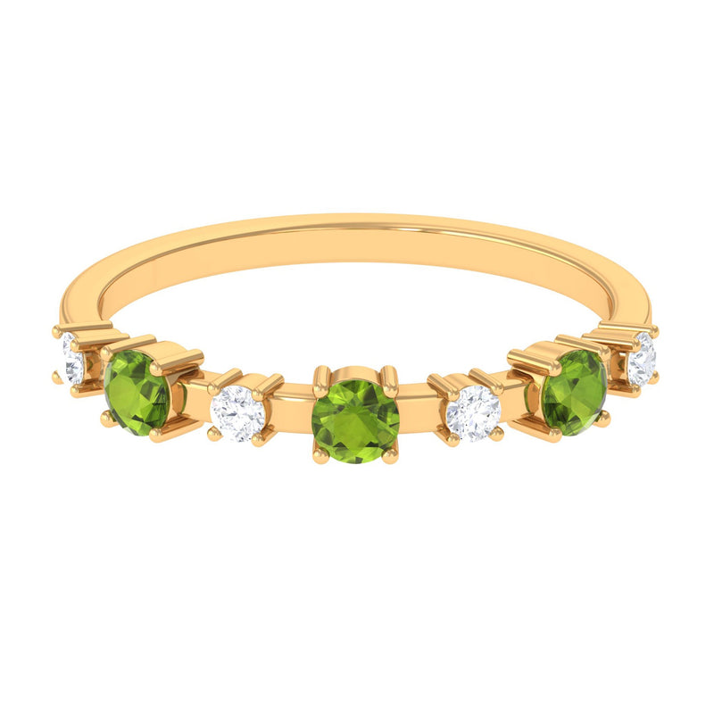 Half Eternity Ring with Peridot and Diamond