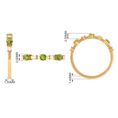 Half Eternity Ring with Peridot and Diamond
