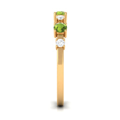 Half Eternity Ring with Peridot and Diamond