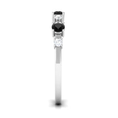 Black Spinel and Diamond Half Eternity Ring