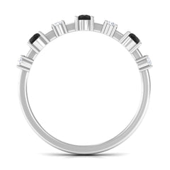 Black Spinel and Diamond Half Eternity Ring