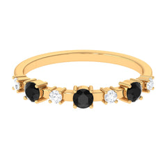 Black Spinel and Diamond Half Eternity Ring
