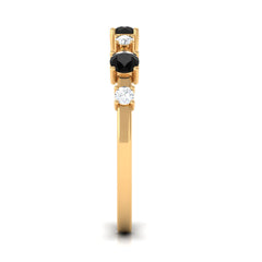 Black Spinel and Diamond Half Eternity Ring
