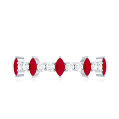 Natural Marquise Ruby Diamond Half Eternity Ring