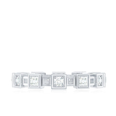 Princess Cut Moissanite Contemporary Wedding Band Ring