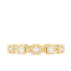 Princess Cut Moissanite Contemporary Wedding Band Ring