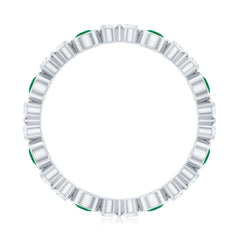 Natural Emerald Diamond Eternity Ring with Certificate