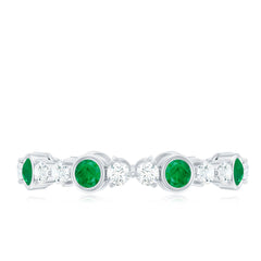 Natural Emerald Diamond Eternity Ring with Certificate