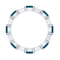 Oval London Blue Topaz Full Eternity Band Ring with Diamond