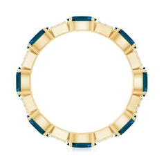 Oval London Blue Topaz Full Eternity Band Ring with Diamond