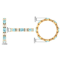 Real Aquamarine and Diamond Full Eternity Ring