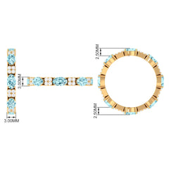 Real Aquamarine and Diamond Full Eternity Ring