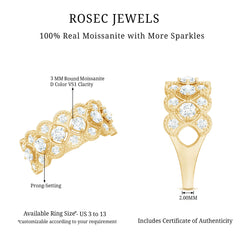 Designer Certified Moissanite Wedding Band for Women