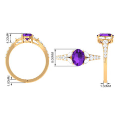Statement Amethyst Engagement Ring with Moissanite