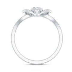 Certified Moissanite Floral Engagement Ring with Split Shank