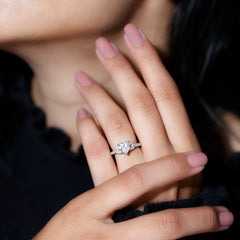 Certified Heart Shape Moissanite Engagement Ring