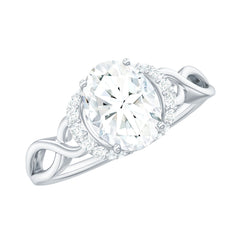 Oval Shape Moissanite Engagement Ring With Certificate