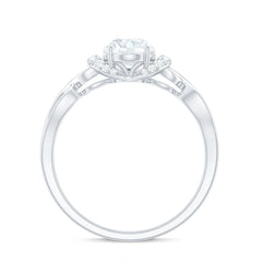 Oval Shape Moissanite Engagement Ring With Certificate