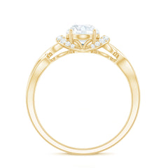 Oval Shape Moissanite Engagement Ring With Certificate