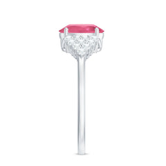 Classic Pink Tourmaline Solitaire Ring with Diamond