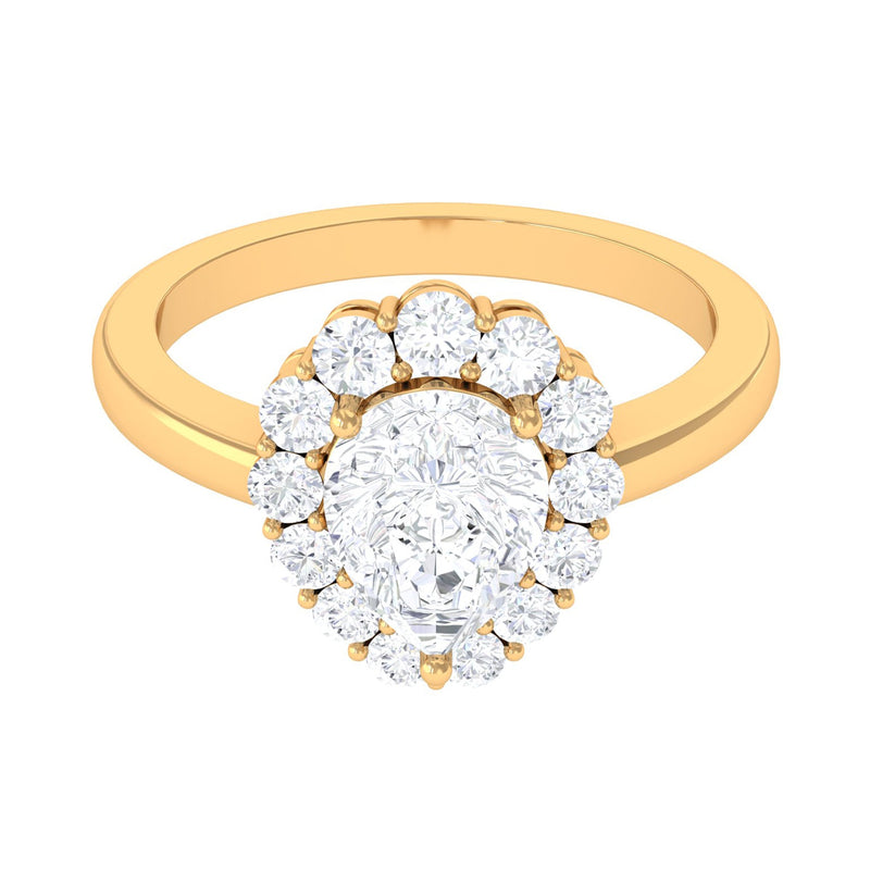 Zircon Teardrop Vintage Inspired Engagement Ring