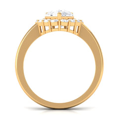 Zircon Teardrop Vintage Inspired Engagement Ring
