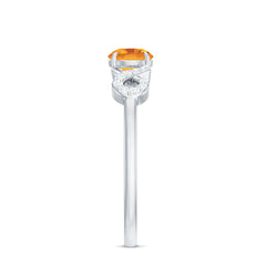 Certified Natural Citrine Infinity Promise Ring with Diamonds
