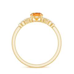 Certified Natural Citrine Infinity Promise Ring with Diamonds