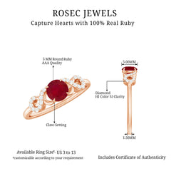 Criss Cross Promise Ring with Ruby and Diamond