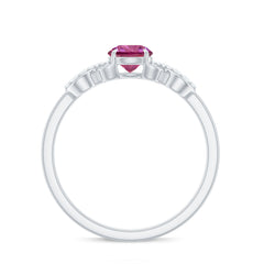 Solitaire Pink Tourmaline Infinity Promise Ring with Diamond