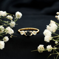 1/2 CT Black Onyx and Diamond Criss Cross Engagement Ring