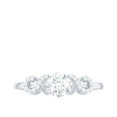Certified Round Moissanite Infinity Promise Ring for Her