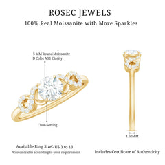 Certified Round Moissanite Infinity Promise Ring for Her