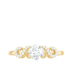 Certified Round Moissanite Infinity Promise Ring for Her