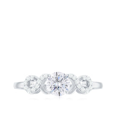 Zircon Infinity Engagement Ring in Claw Setting